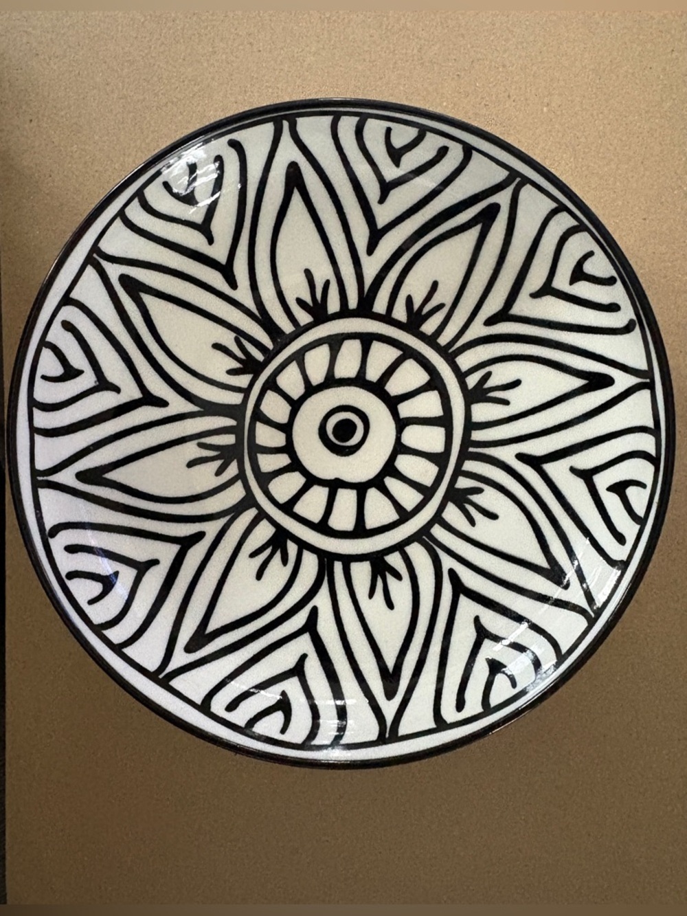 Now Designs ceramic shallow black bloom bowl